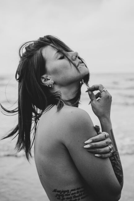 shooting femme mer du nord